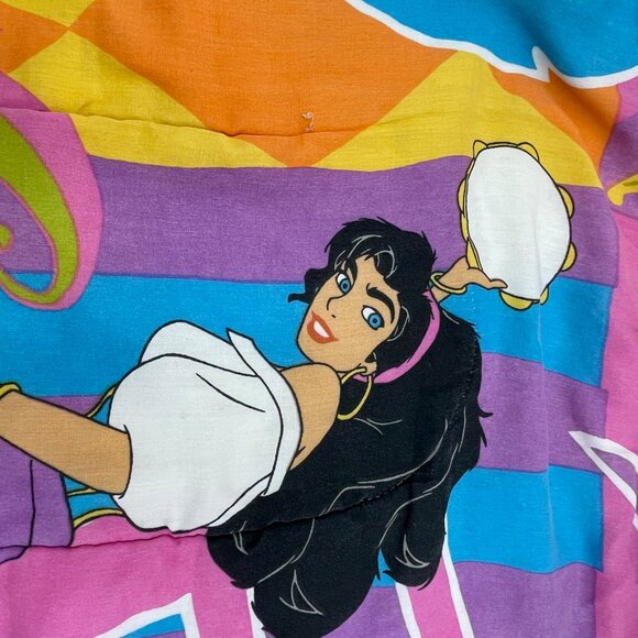 Vintage Disney Hunchback Of Notre Dame Comforter FLAWS Esmeralda Quasimodo 90s - Picture 11 of 16